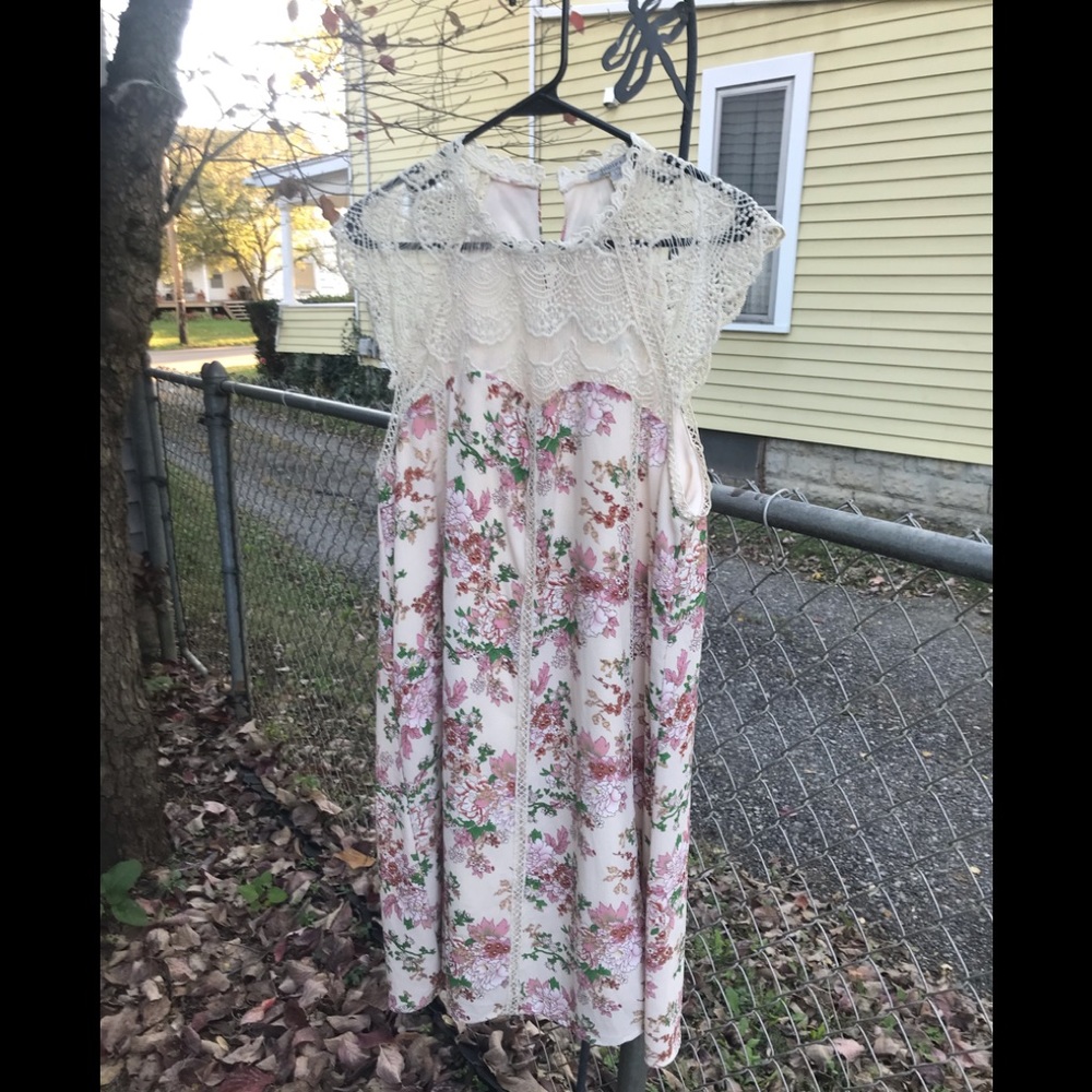 Jodifl boho crochet cottagecore floral peony dress